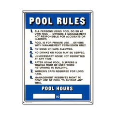 P.M POOL RULES COMERCIAL SINGS - 40322