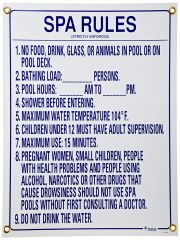 PENTAIR SIGN SPA RULES 24 X 18 - R234900